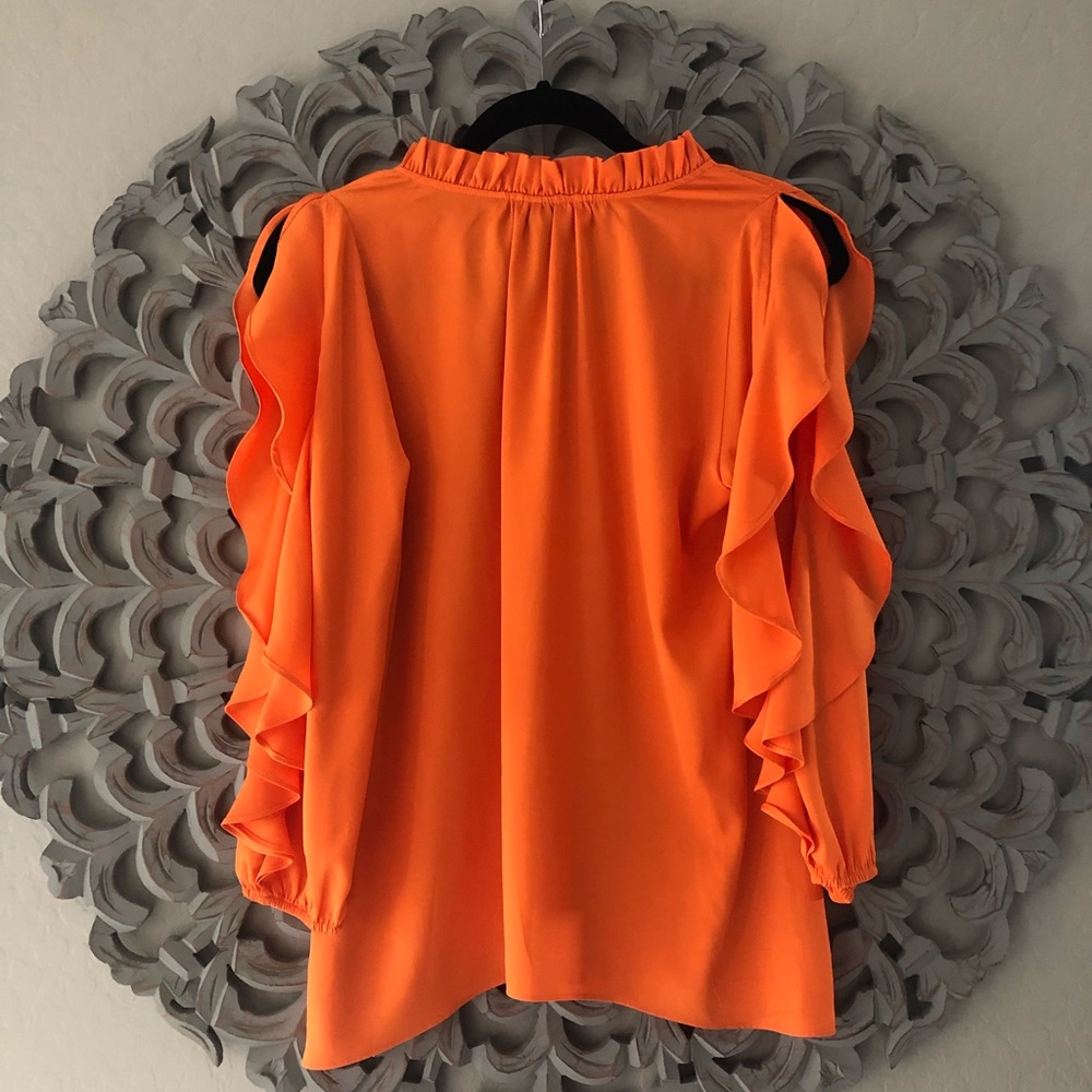Orange Ruffle Blouse - Picture 6 of 8